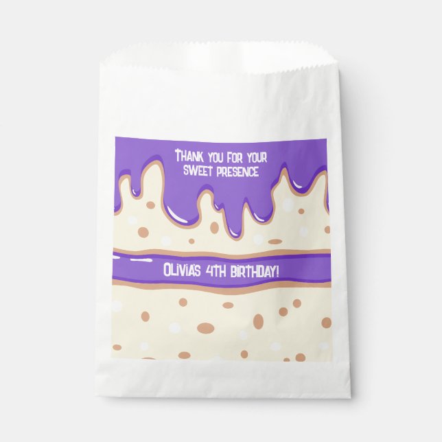 Bolsa De Papel Pastel de pastel personalizado niños dulces fiesta (Anverso)