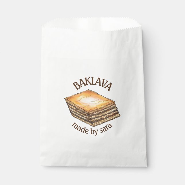 Bolsa De Papel Pastel de postres de Baklava pastelería de comida  (Anverso)