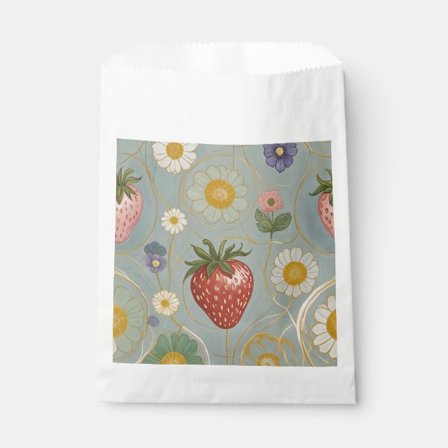 Bolsa De Papel Pastel Floral y Berry Delight (Anverso)