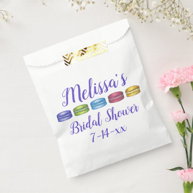 Bolsa De Papel Pastel francés Macaron Cookie Pastry Shower (Sellado)
