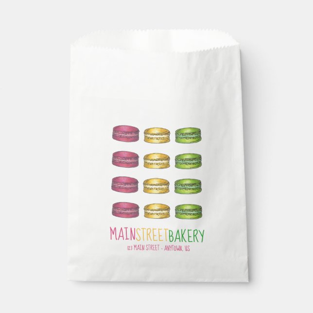 Bolsa De Papel Pastel francés Macaron Cookies Panadería (Anverso)