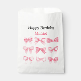 Bolsa De Papel Pastel Pink Bow Birthday Treat Bag