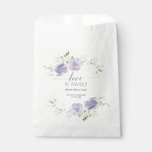 Bolsa De Papel Pastel Purple Baby Shower Favor Bag El amor es dul