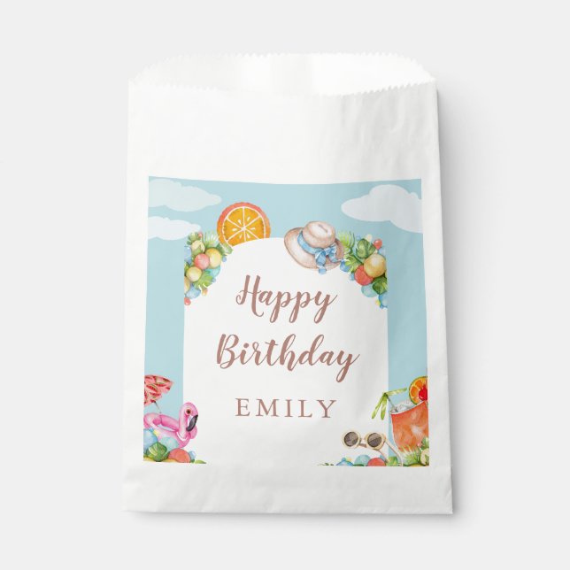 Bolsa De Papel Pastel Summer Birthday (Anverso)