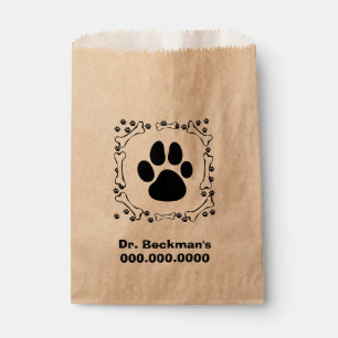 Bolsa De Papel Patas del perro y huesos de perro