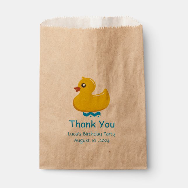Bolsa De Papel pato amarillo de goma- Gracias (Anverso)