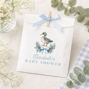 Bolsa De Papel Pato Mallard Niño Azul Shower de Bebé