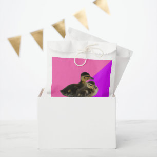 Bolsa De Papel Patos de bebé de frambuesa rosa y sorbete morado