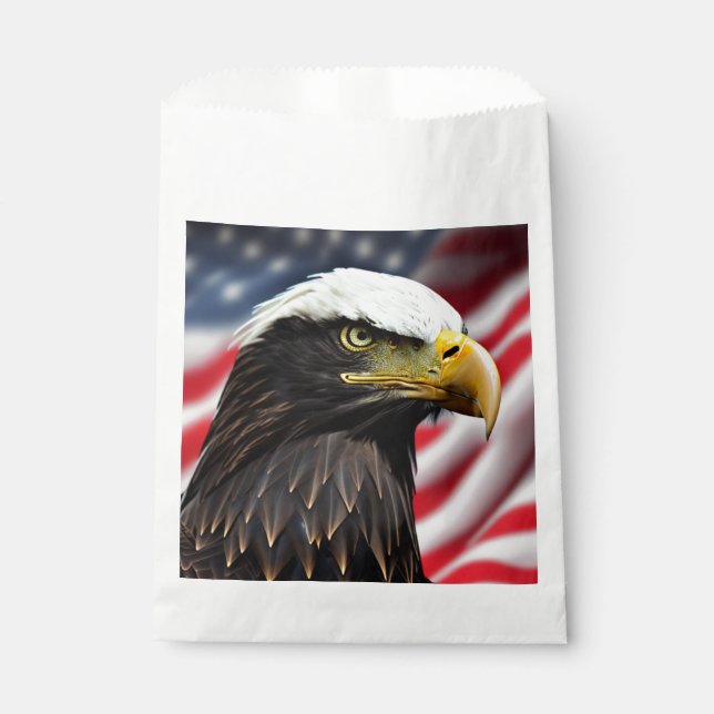 Bolsa De Papel Patriótico/Águila/Estadounidense/USA (Anverso)