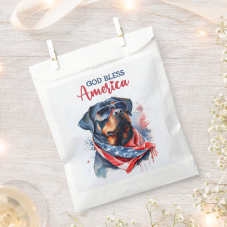 Bolsa De Papel Patriótico Dog-Rottweiler