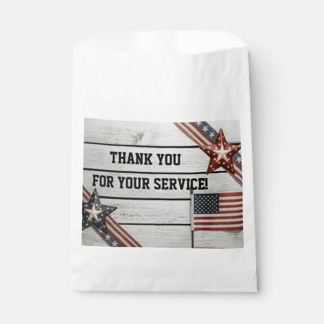 Bolsa De Papel Patriótico Gracias por servir (Anverso)