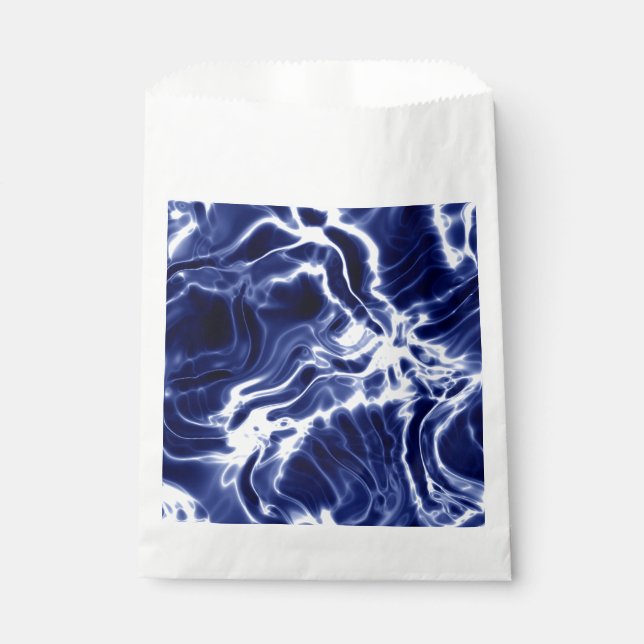 Bolsa De Papel Patrón azul arremolinado  (Anverso)
