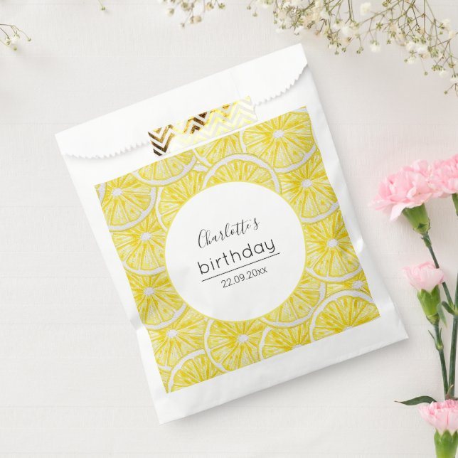 Bolsa De Papel Patrón de acuarela de rodajas de limón (Sellado)