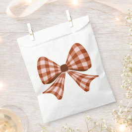 Bolsa De Papel Patrón de arco de gingham marrón