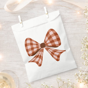 Bolsa De Papel Patrón de arco de gingham marrón