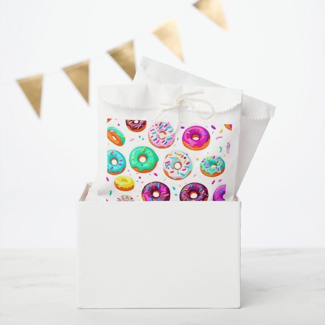 Bolsa De Papel Patrón de donuts de crema yummy (Fiesta)