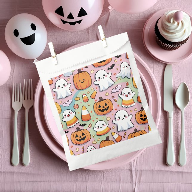 Bolsa De Papel Patrón de fantasma y calabaza de Halloween de Past (Subido por el creador)