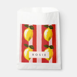 Bolsa De Papel Patrón de franja limón personalizado Lemones amari