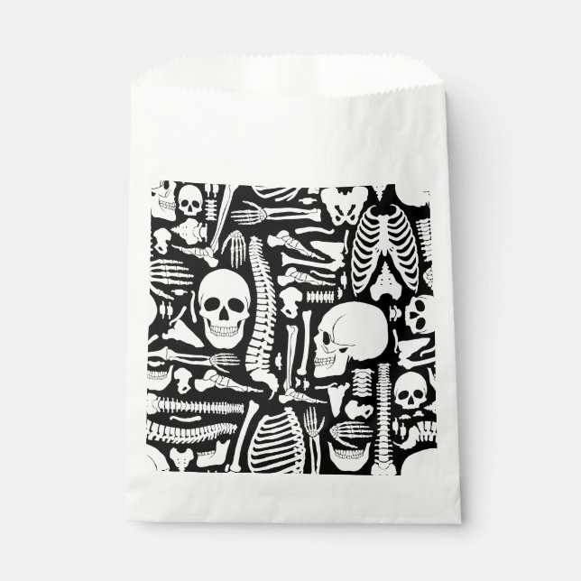 Bolsa De Papel patrón de huesos anatómicos de halloween (Anverso)