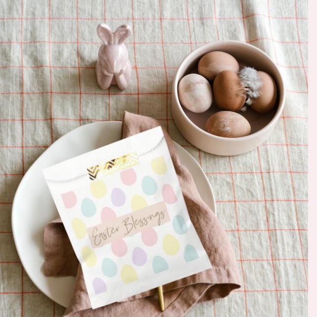 Bolsa De Papel Patrón de huevo Pastel moderno | Feliz Pascua (Subido por el creador)