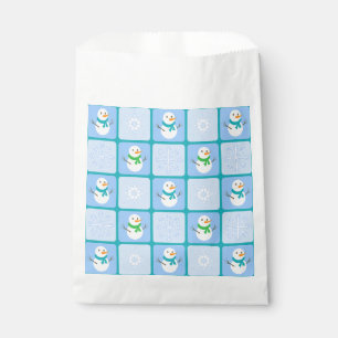 Bolsa De Papel Patrón de invierno de snowman y copos de nieve