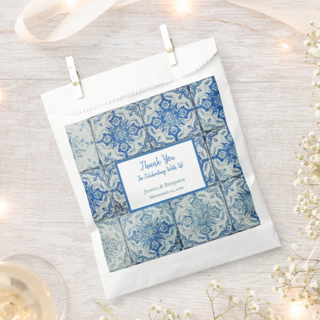 Bolsa De Papel Patrón de mosaico portugués antiguo personalizado (Cortado)