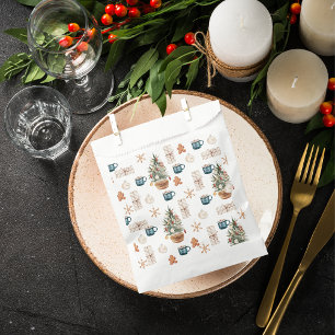 Bolsa De Papel Patrón de Navidades coloridos de moda Acuarela