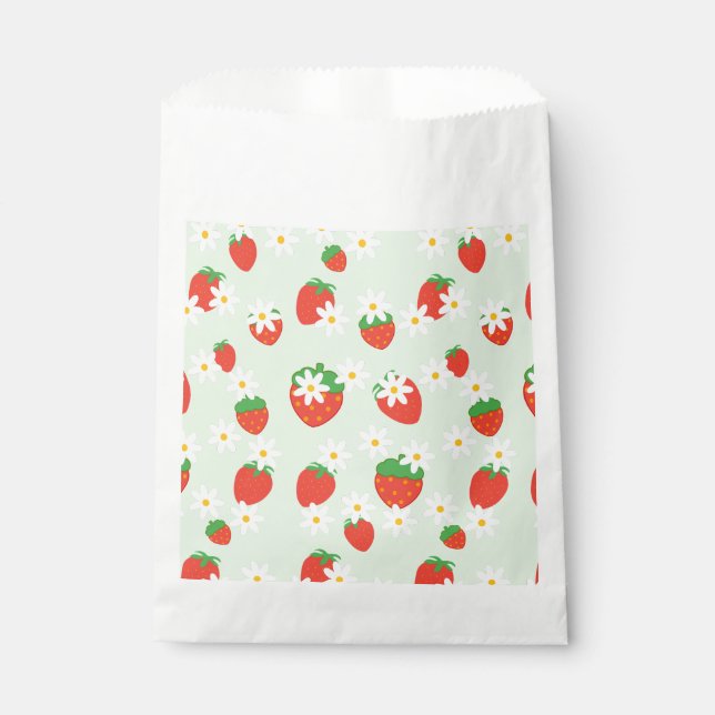 Bolsa De Papel Patrón de Navidades de fresa de flores de margarit (Anverso)