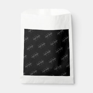 Bolsa De Papel Patrón de nombre de monograma gris y negro muy osc
