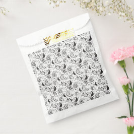 Bolsa De Papel Patrón de paisley en negro y blanco – Arte textil 