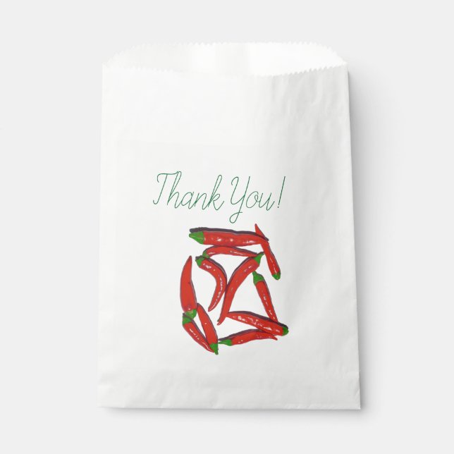 Bolsa De Papel Patrón de pimientos de chile rojo caliente (Anverso)