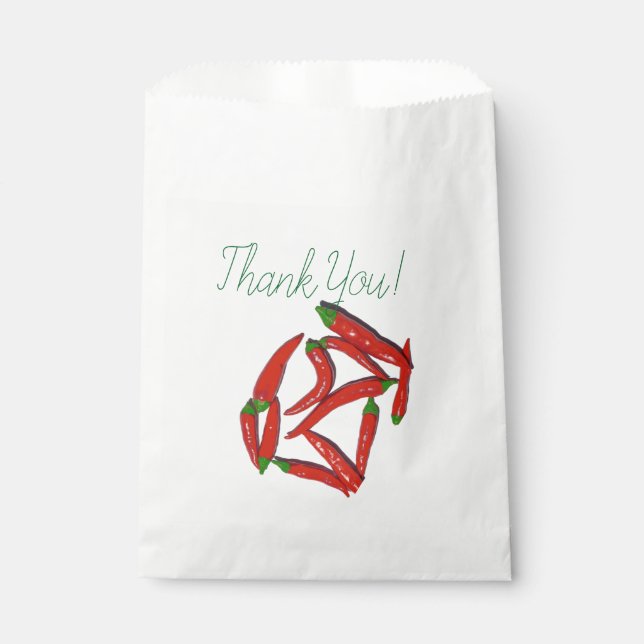 Bolsa De Papel Patrón de pimientos de chile rojo caliente (Anverso)