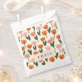 Bolsa De Papel Patrón de tulipán de manantial cúbico personalizad