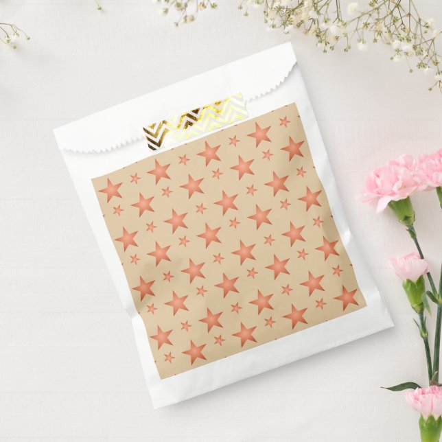 Bolsa De Papel Patrón estelar en el naranja de terracota gradient (Sellado)