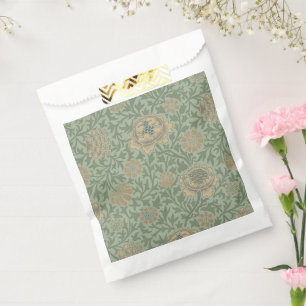 Bolsa De Papel Patrón floral de William Morris Grafton en verde s
