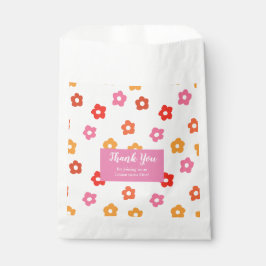 Bolsa De Papel Patrón floral minimo cúbico rosado Naranja rojo am