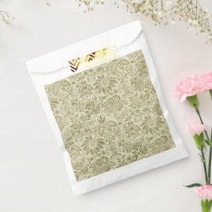 Bolsa De Papel Patrón floral Sage verde Damasco antiguo