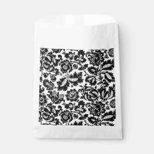 Bolsa De Papel Patrón floral veneciano en negro y blanco de Willi