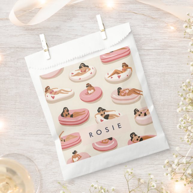 Bolsa De Papel Patrón flotante de piscina de verano personalizado (Cortado)