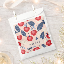 Bolsa De Papel Patrón personalizado de cerezo y hoja monograma