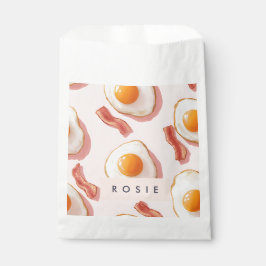 Bolsa De Papel Patrón personalizado de huevo y tocino rosado