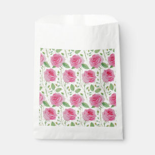 Bolsa De Papel Patrón repetido corto, floral/rosa