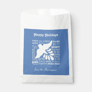 Bolsa De Papel PAZ en muchos idiomas bolsos de texto personalizad