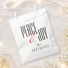 Bolsa De Papel Paz Y Alegría A Los Minimalistas Navidades Blancos