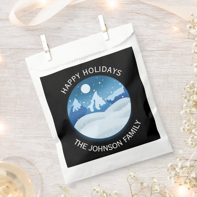 Bolsa De Papel Peaceful Frosted Landscape Custom (Cortado)