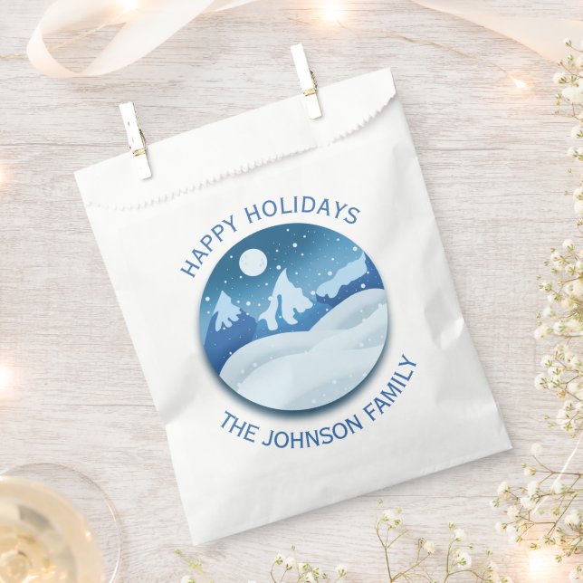 Bolsa De Papel Peaceful Frosted Landscape Custom (Cortado)