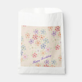 Bolsa De Papel Peach Pastel y Flor Rosa