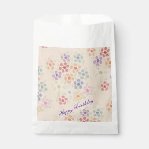 Bolsa De Papel Peach Pastel y Flor Rosa