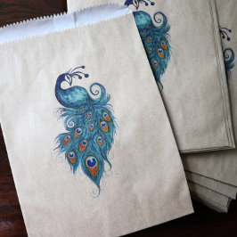 Bolsa De Papel Peacock Feathers Peacocks Verde azulados