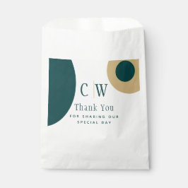 Bolsa De Papel Peacock Green Gold Boda Gracias Goody